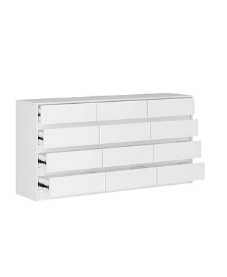 Homsee White Chest of Drawers for Home Storage with 12-Drawer