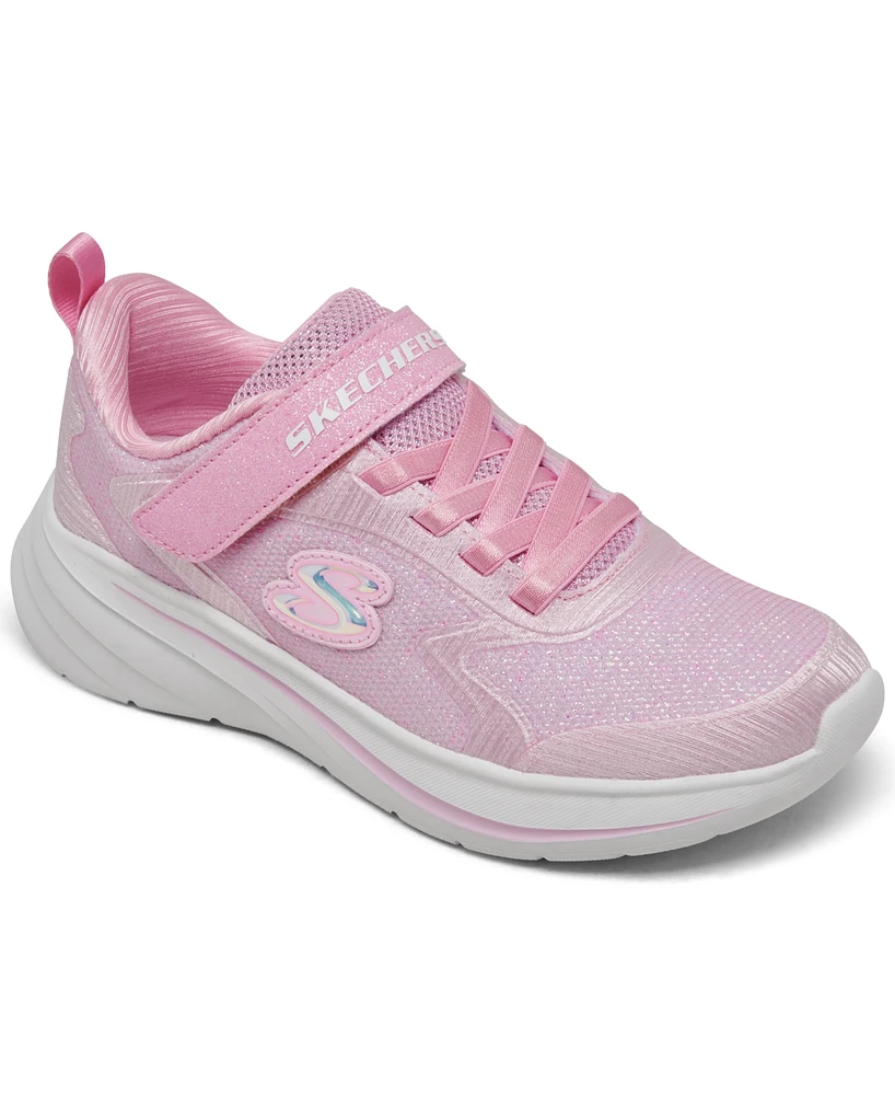 Skechers Little Girls' Wave 92 Fastening Strap Casual Sneakers from Finish Line