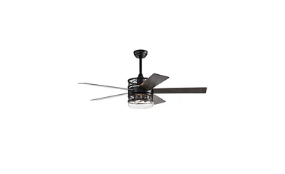 Slickblue Blade Lighted Ceiling Fan with Remote Control & Optional Glass Shade – Matte Black