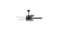 Slickblue Blade Lighted Ceiling Fan with Remote Control & Optional Glass Shade – Matte Black