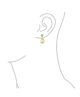 Bling Jewelry Traditional Classic Cubic Zirconia Canary Yellow 5CTW Solitaire Drop Pear Shaped Teardrops Dangle Earrings For Women Prom .925 Sterling