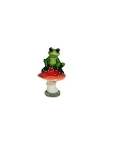 Fc Design 5"H Frog Sitting on Mushroom Figurine Decoration Home Decor Perfect Gift for House Warming, Holidays and Birthdays