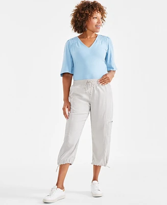 Style & Co Women's Pull-On Bungee-Hem Capri Pants, Exclusively at Macy's