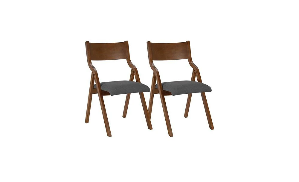 Slickblue 2-Pack Upholstered Folding Dining Chairs for Space-Saving and Easy Carry Rooms