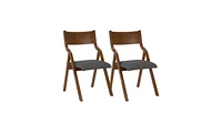 Slickblue 2-Pack Upholstered Folding Dining Chairs for Space-Saving and Easy Carry Rooms