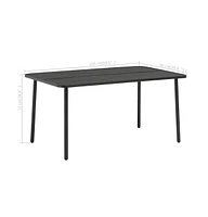 vidaXL Patio Table Dark Gray 59.1"x35.4"x28.3" Steel