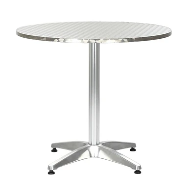 vidaXL Patio Table Silver 31.5"x27.6" Aluminum