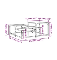 vidaXL Coffee Table Smoked Oak 34.4"x34.4"x15.7" Engineered Wood