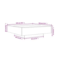 vidaXL Coffee Table White 39.4"x39.4"x12.2" Engineered Wood