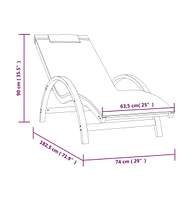 vidaXL Sun Lounger with Pillow Textilene and Solid Wood Poplar