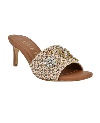 Guess Women's Weekful Embellished Mid Heel Sandals