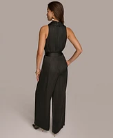 Donna Karan New York Women's Shawl-Collar Tie-Waist Jumpsuit