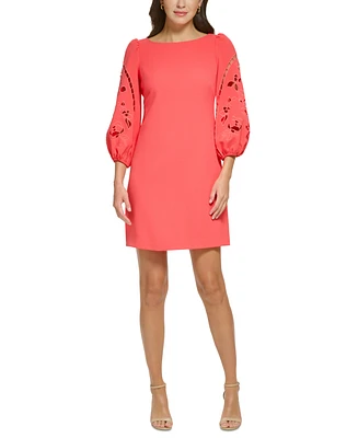 Vince Camuto Petite Eyelet-Sleeve Shift Dress