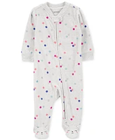 Carter's Baby Girls 1-Piece Sprinkle-Dot Fleece Footed Pajama