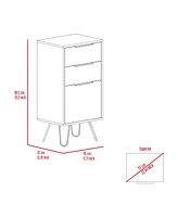Begonia Light Dresser 35"H, 17"W, Superior Top,Three Drawers, Hairpin Legs