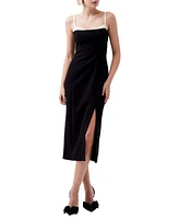 French Connection Women's Azra Twill Corset Midi Dress