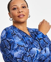 I.n.c. International Concepts Plus Cuffed Surplice Blouse, Exclusively at Macy's