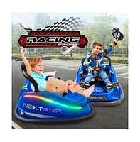 SereneLife 360° Spinning Kids Bumper Car with Remote Control, Led Lights, and 2 Driving Modes (Pink)