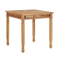 vidaXL Patio Dining Table 31.5"x31.5"x31.5" Solid Teak Wood