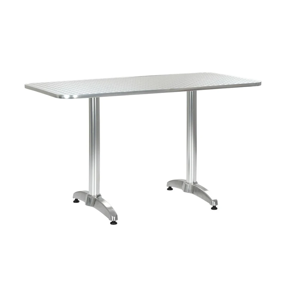 vidaXL Patio Table Silver 47.2"x23.6"x27.6" Aluminum