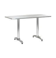 vidaXL Patio Table Silver 47.2"x23.6"x27.6" Aluminum