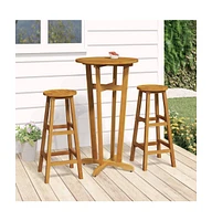 vidaXL Patio Bar Table 23.6"x41.3" Solid Wood Acacia