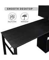 Slickblue Home Office Computer Desk L-Shaped Corner Table, Rotating Computer Table with 5