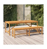 vidaXL Patio Dining Table 78.7"x35.4"x29.1" Solid Wood Acacia