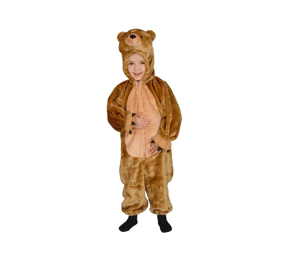 Dress Up America Brown Bear Jumpsuit Costume - Kids Boys & Girls