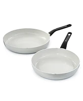 BergHOFF Leo Glints 2pc Nonstick Ceramic Large Fry Pan Set, Spirit, Recycled