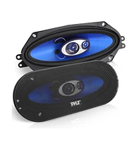 Pyle 4" x 10" Three-Way Triaxial Speaker System, 300 Watt, Blue