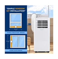 SereneLife Portable Air Conditioner, 8,000 Btu, Built-in Dehumidifier & Fan