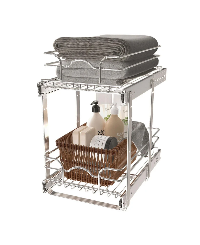 Rev-a-Shelf Kitchen Cabinet Pullout Shelf Organizer, 12 x 18 In, 5WB2-1218CR-1