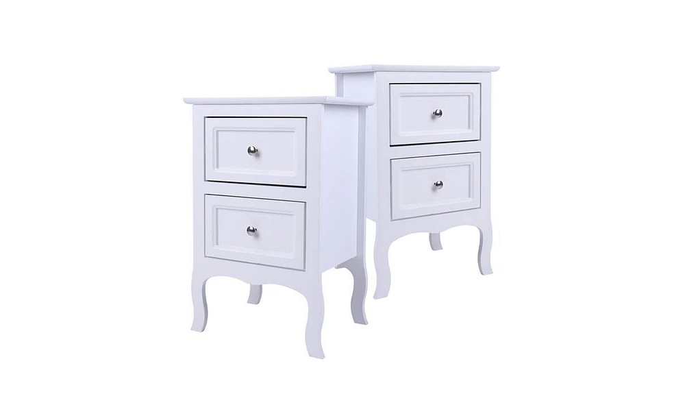 Slickblue 2-Piece Country Style Two-Tier Night Tables Set