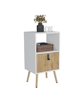 Depot E-Shop Toka Tall Nightstand 29"H, with One Drawer and Functional Storage