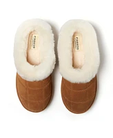 Dearfoams Fireside by Women's Bendigo Genuine Shearling Quilted Platform Clog Slipper