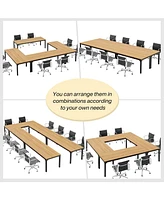 Tribesigns 78.74-Inch Conference Table Set of 4, 13FT Room Table, Large Rectangle Meeting Seminar for 12