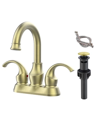 Slickblue 2-Handle Brushed Nickel Bathroom Faucet Modern and Durable Fixture