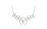 Suzy Levian New York Suzy Levian Sterling Silver Cubic Zirconia Floral Thin Necklace