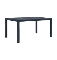 vidaXL Patio Table Anthracite 59"x35.4"x28.3" Plastic Rattan Look