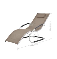 vidaXL Sun Lounger with Pillow Aluminum and Textilene Taupe