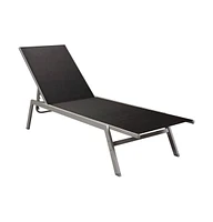 vidaXL Sun Lounger Steel and Textilene Black