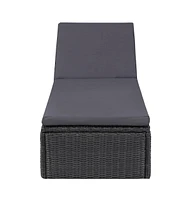 vidaXL Sunlounger Poly Rattan and Dark Gray