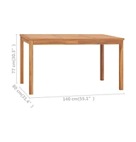 vidaXL Patio Dining Table 55.1"x31.5"x30.3" Solid Teak Wood