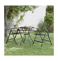 vidaXL Patio Table 23.6"x28.3" Expanded Metal Mesh Anthracite