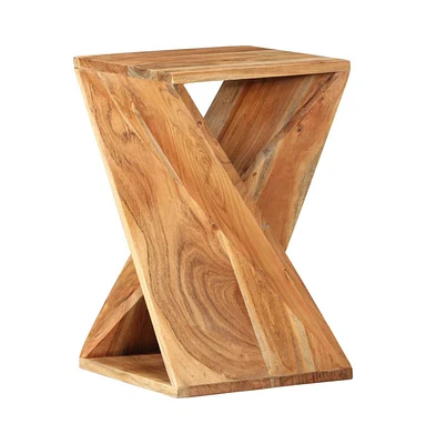 vidaXL Side Table 13.8"x13.8"x21.7" Solid Wood Acacia