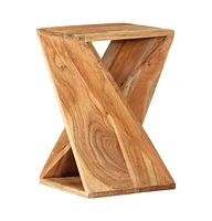 vidaXL Side Table 13.8"x13.8"x21.7" Solid Wood Acacia