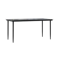 vidaXL Patio Dining Table Black 63"x31.5"x29.1" Steel and Tempered Glass