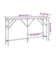 vidaXL Console Table Brown Oak 55.1"x9.1"x29.5" Engineered Wood