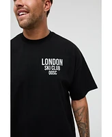 Oosc Men's London Ski Club Oversize T-Shirt - Black